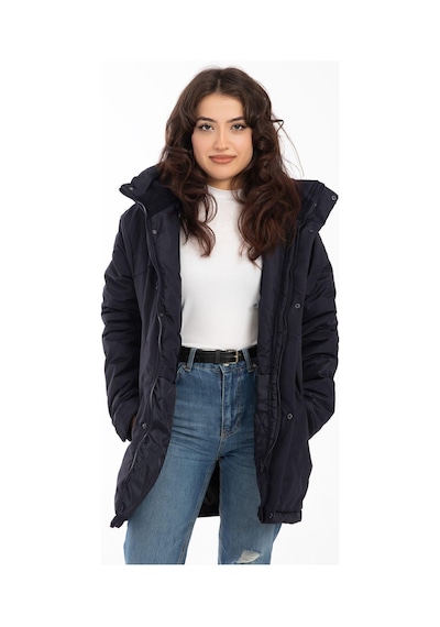 Spor Kadın Polarlı Su Ve Rüzgar Geçirmez Kapüşonlu Kışlık Mont & Kaban & Parka-201 Taş