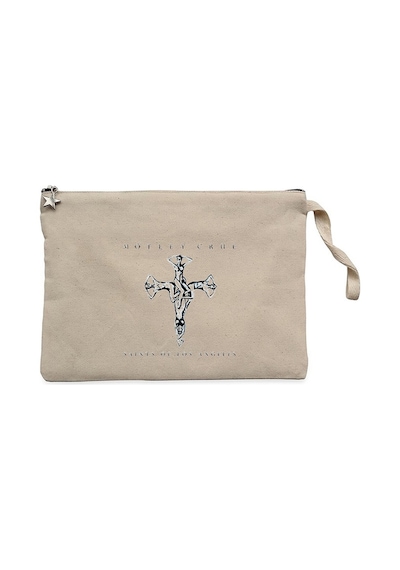 Mötley Crüe Saints Of Los Angeles Krem Clutch Cüzdan / El Çantası Krem