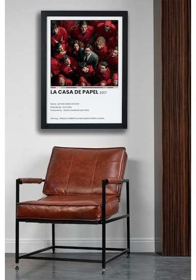 La Casa De Papel Dizi-film Siyah Çerçeveli Tablo Poster