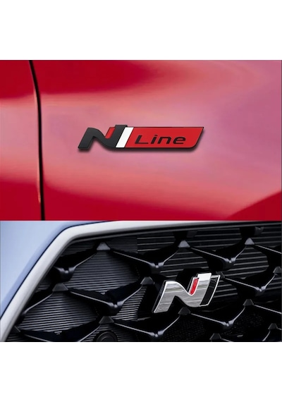 Mat Gümüş A-araba Sticker N Hattı Nline Amblem Rozet Çıkartması Hyundai I20 I30 Kona Tucson Sonata Elantra Veloste