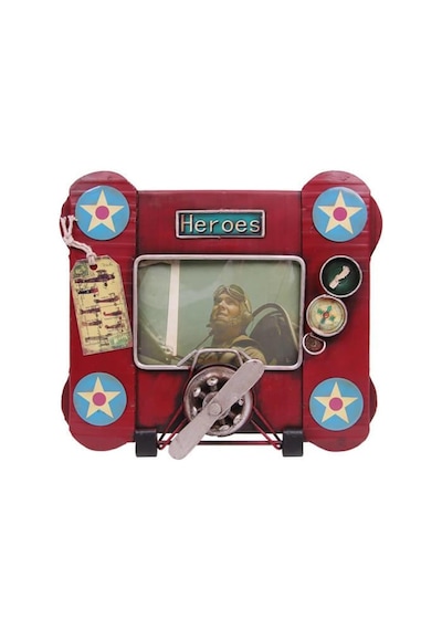 Dekoratif Metal Çerçeve Uçak Temalı Vintage Hediyelik