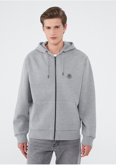 Mavi - Fermuarlı Gri Sweatshirt 066979-34686 Gri