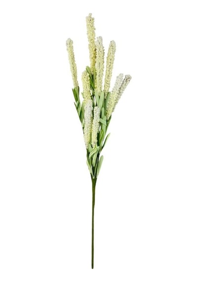 Yapay Çiçek Lateks Köpük Beyaz Lavanta Dalı 35cm Dekoratif Çiçek