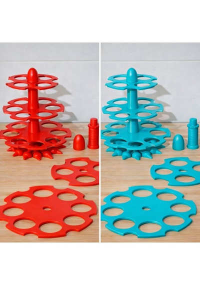 - 3 Katlı Dikey Yumurta Standı 18 Li Yumurta Tutucu Organizer Kırmızı
