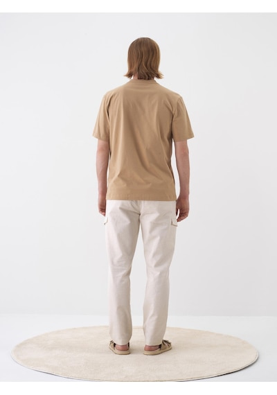 Xint Camel Pamuk Dokulu Regular Fit Tişört 502250