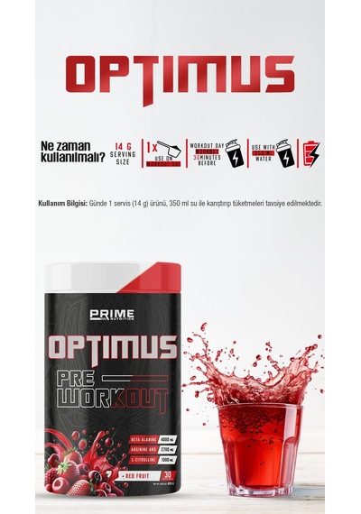 Prime Nutrition Optimus Pre-workout 420 Gram - Red Fruit