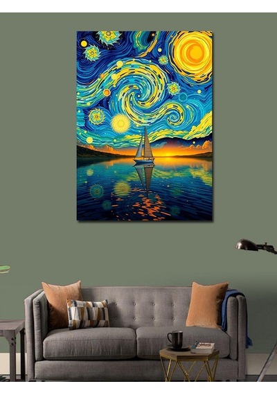 Kanvas Tablo Yıldızlı Gece Yolculuğu 50cmx70cm