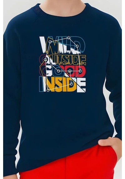 Panios Kids 3'lü Crazy City-scotter-ınside Baskılı Erkek Çocuk Sweatshirt Çok Renkli