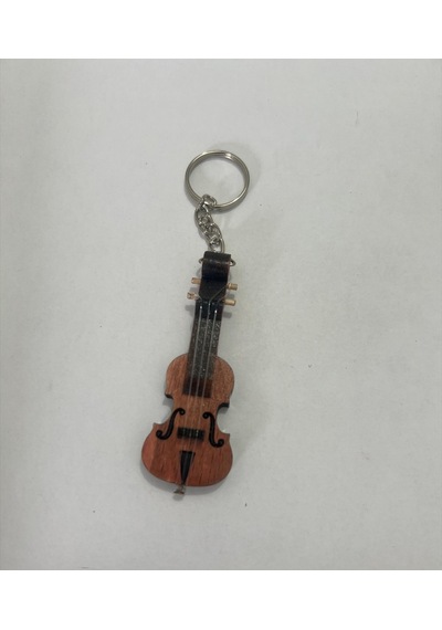 Keman Ahşap El Yapımı Minyatür Anahtarlık Müzik Aleti Araba Süsü