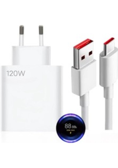 Auris 120w Usb Type-c Şarj Saliseli Ultra Süper Hızlı Usb Başlık Ve Type-c Kablo Seti -