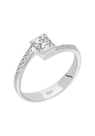 Sirius G Renk 0,35 Ct. Prenses Kesim Pırlanta Yüzük 0823R0152
