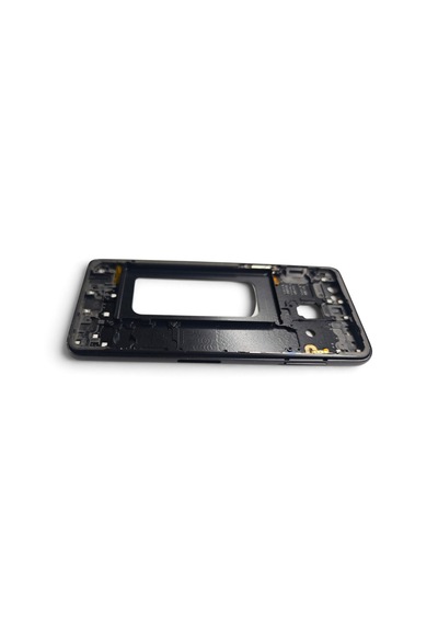 A530 Orta Kasa Galaxy A8 2018 Uyumlu Siyah Renk Metal Orta Kasa Çerçeve + Ses Açma On Off Tuş Bordu Plastik Siyah