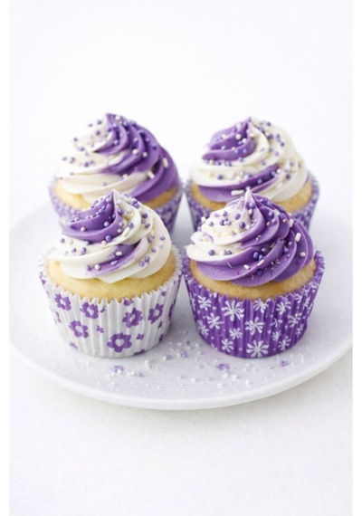 100 Adet Muffin Airfryer Cupcake Kağıdı, Mor Tasarımlı Desenli Kağıt Muffin Kek Kalıbı - 1 Paket Çel Diğer