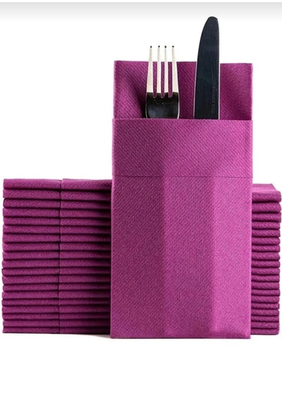 Airlaid Mor Peçete 40x40 Cepli 50'li