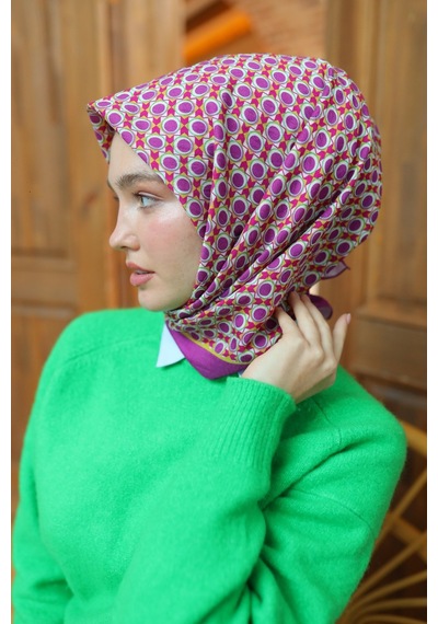 Silk Home Olinda Eşarp 48005-15 Fuşya, Asit, Yeşil, Çingene Pembe