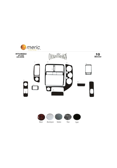 Meriç® Hyundai H 100 Ön Torpido Kaplama 10 Parça 2004-› (530156497)