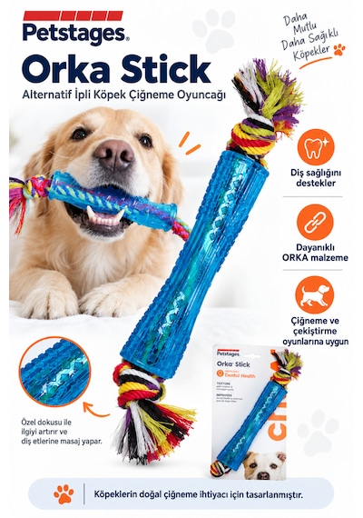 Petstages Orka Stick İpli Köpek Çiğneme Oyuncağı