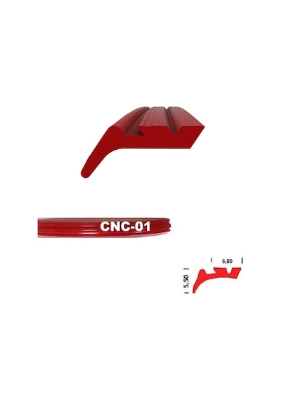 Contacall Cnc Kızak Fitili Puntalı Sıyırıcı Tipi Cnc Contası 5 Metre Kırmızı
