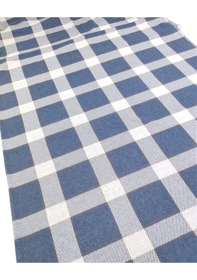 Lacivert Gri Ekoseli Jakarlı Örme Kumaş Hırkalık & Kazaklık 150x340cm-12509 Lacivert,gri