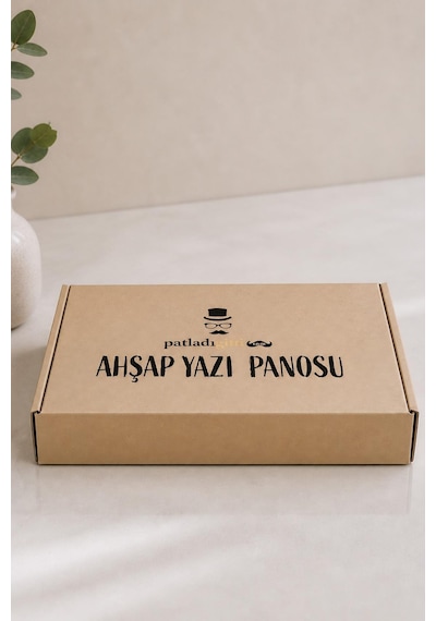 Woodart Premium Letter Board Seti, Pudra Pembe Keçe Yüzeyli Doğal Çam Ahşap Yazı Panosu Şövale Standlı Dekoratif Set