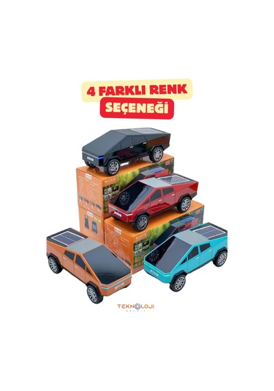 Ws-699 Cybertruck Model Bluetooth Hoparlör Tws Stereo Güneş Enerjili Şarj Usb / Tf Kart / Aux / Fm Radyo