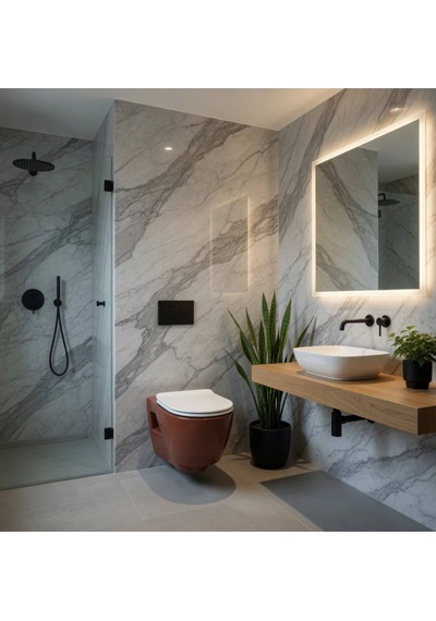 Ece Banyo - Ronda Design Dışı Kırmızı, İçi Beyaz Asma Klozet, Kapak Hariç - 7623-1- Diğer