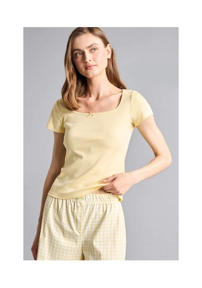 Defacto Regular Fıt Kısa Kollu 2li Kareli Şortlu Ribana Açık Sarı Pijama Takım G9860ax26smyl83 Sarı-yl83