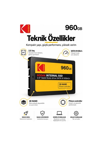 X150 960gb 2.5 İnç Sata Iıı Ssd 520 Mb/s Okuma 500 Mb/s Yazma Hızlı Ssd