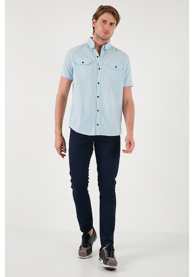 Buratti Düğmeli Yaka Pamuklu Slim Fit Cepli Erkek Gömlek Cf21S111153 Açık Mavi Buratti Düğmeli Yaka Pamuklu Slim Fit Cepli Erkek Gömlek Cf21S111153 Açık Mavi