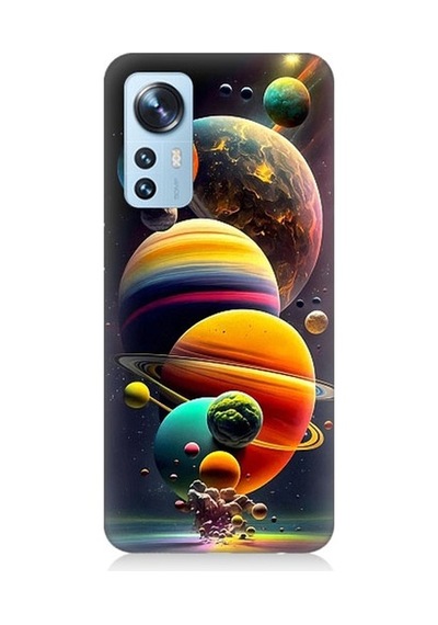 Xiaomi 12 Uyumlu Gezegenler Ve Büyük Patlama Desenli Silikon Kılıf