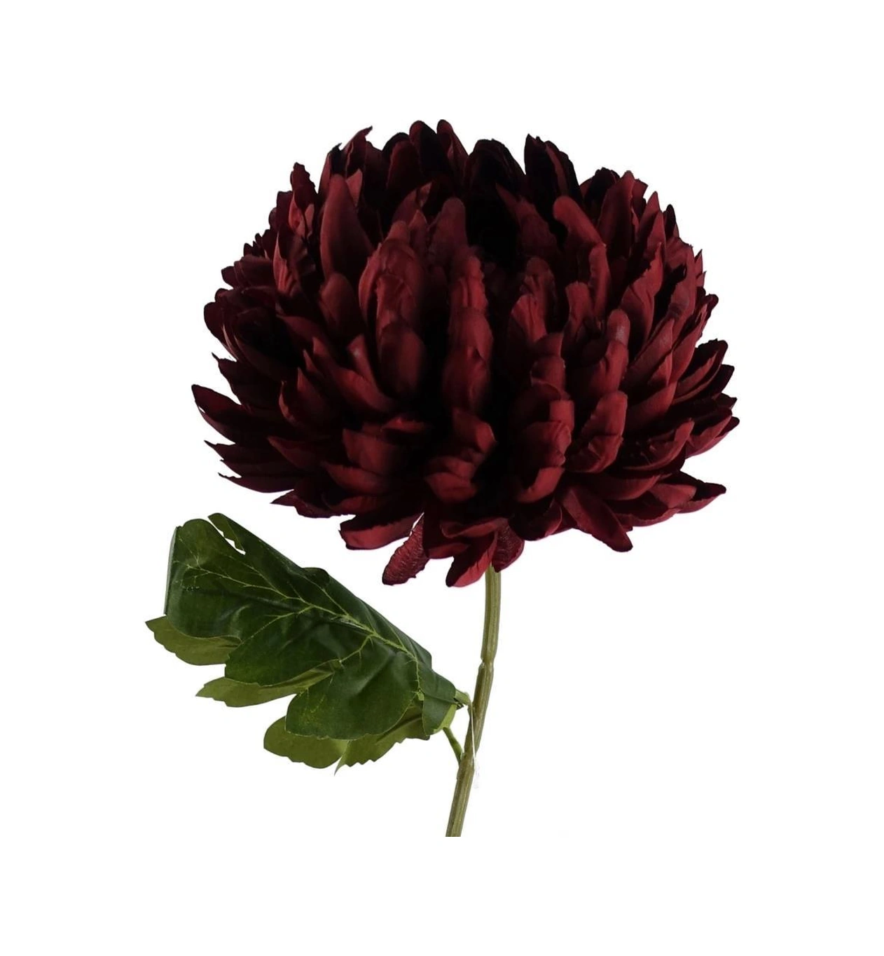 Yapay Çiçek Krizantem Bordo 90cm Tek Dal Kumaş Çiçek Uzun Dal Bordo