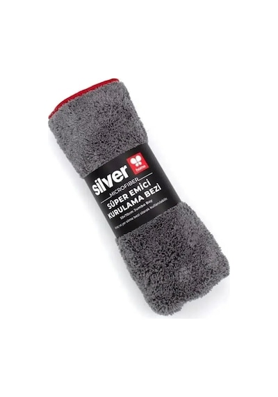Silver Home Overloklu Gri Mikrofiber Temizlik Bezi 40x40 Cm Gri