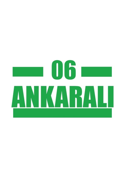 06 Ankaralı Araba Sticker 17x17 Cm Yeşil