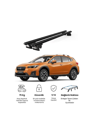 Venüs Subaru Xv 2018 Ve Sonrası Uyumlu Siyah Ara Atkı Port Bagaj Tavan Barı