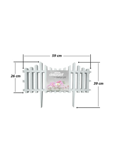 Dekoratif Bahçe Çiti Plastik Çit Peyzaj Koruma Panel Çit 1 Adet 59 Cm Beyaz