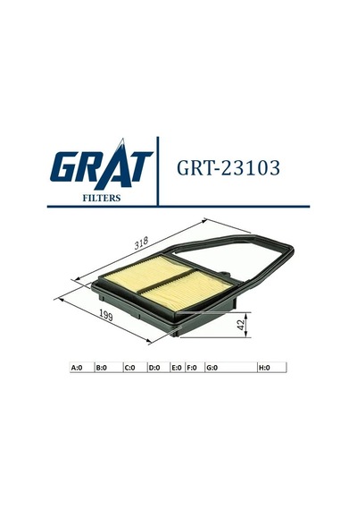 Grat 23103 Hava Filtresi- Honda: Civic 01 06 Hb