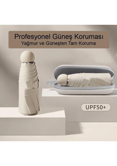 Bosile Özel Kılıflı Krem Şemsiye Kapsül Şemsiye