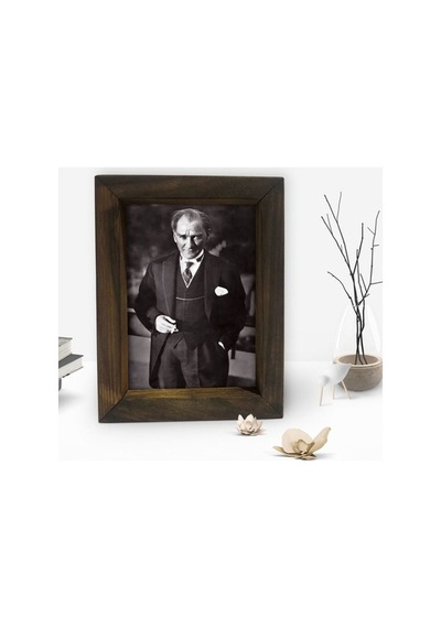 Bk Gift Atatürk Tasarımlı Dekoratif Doğal Masif Ahşap Çerçeve 15X (500609813)