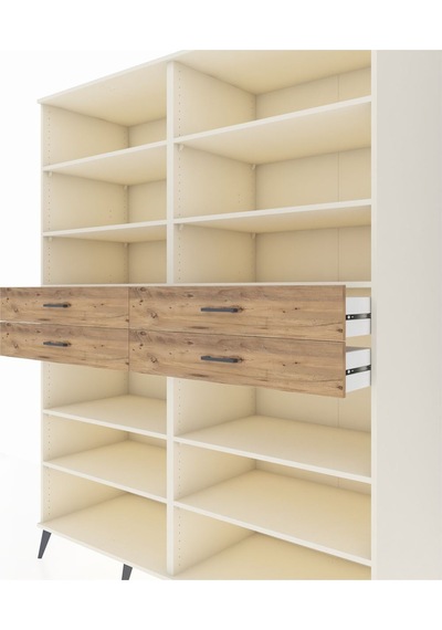 Kronos Gardrop 10 Raflı 4 Çekmeceli 176x59x221 Aytaşı-aytaşı/çam Aytaşı/çam