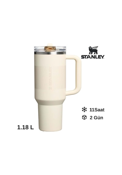 Stanley The Quencher Protour Flip Straw Tumbler 40 Oz 1, 18 L Cream Fade Sızdırmaz Pipetli Termos Siyah - Yeşil