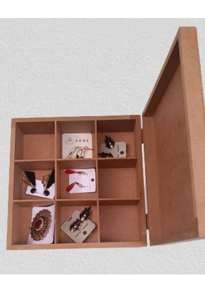 Hobi Dekoratif Model Takı Kutusu Bölmeli Ahşap HAM MDF El Yapımı
