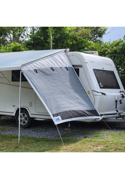 2k Karavan Gri Plus Tek Yön, Karavan Tentesi Yan Uzatma Gölgelik Perde