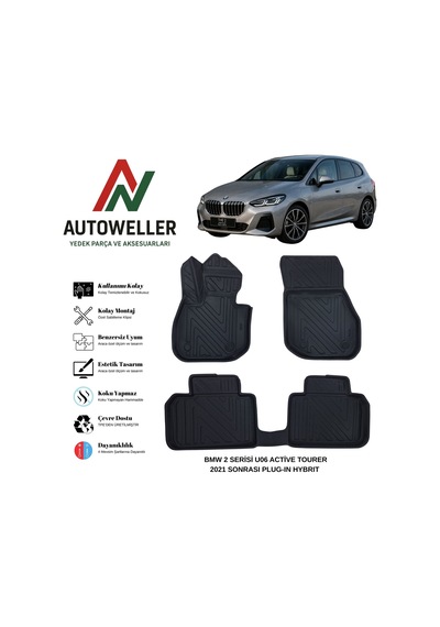 Bmw 2 Serisi U06 Active Tourer 2021 Sonrası Havuzlu Oto Paspas Plug-ın Hybrid