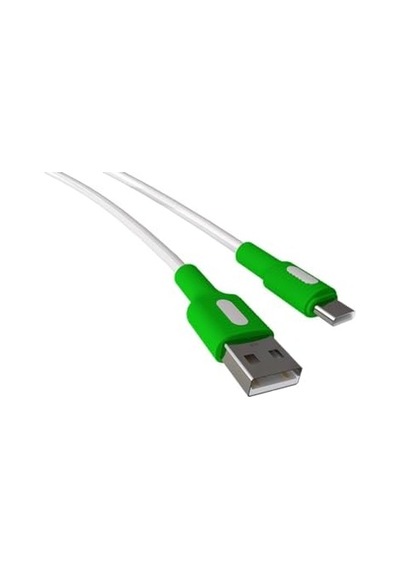 Usb A-c Hızlı Şarj Kablosu Beyaz + Beyaz/yeşil Uç 150 Cm