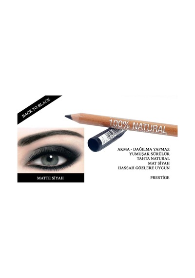 Prestige Matte Siyah Göz Kalemi 100% Natural NLC 01 Akma Dağılma