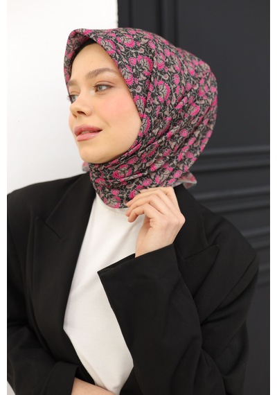 Silk Home Soft Eşarp 73077-01 Siyah, Pembe, Pudra Vizon