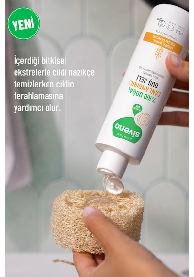 Siveno %100 Doğal Duş Jeli Canlandırıcı Sebum Dengeleyici Vegan 225 Ml Kokusuz