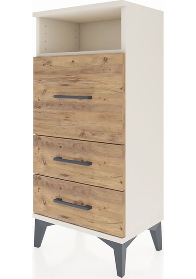 Arges Komodin Tek Raflı 3 Çekmeceli 44x30x96 Aytaşı-çam Aytaşı