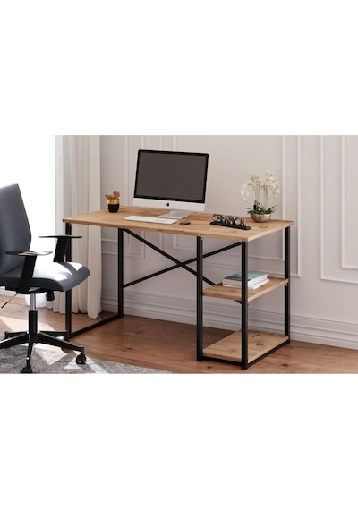 Ceramical Msr Raflı Ofis Bilgisayar Çalışma Masası Atlantik Çam 60 x 120 x 72 CM Ceramical Msr Raflı Ofis Bilgisayar Çalışma Masası Atlantik Çam 60 x 120 x 72 CM