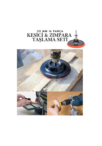 16 Parça Spiral Avuç İçi Taşlama Seti - 115mm Cırt Zımpara Tablası, Inox Kesici Ve Flap Disk Seti 16 Parça Spiral Avuç İçi Taşlama Seti - 115mm Cırt Zımpara Tablası, Inox Kesici Ve Flap Disk Seti